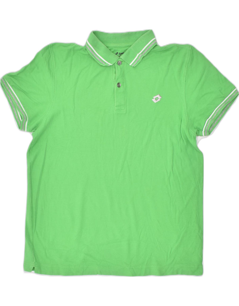 LOTTO Mens Polo Shirt Medium Green Cotton Classic | Vintage | Thrift | Second-Hand | Used Clothing | Messina Hembry 