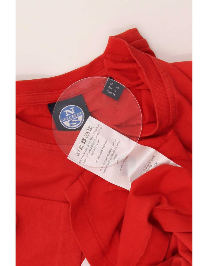 North Sails Mens Graphic T-Shirt Top Medium Red Cotton