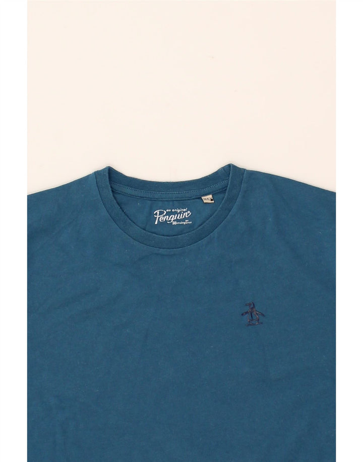 PENGUIN Boys T-Shirt Top 14-15 Years Blue Cotton Vintage Penguin and Second-Hand Penguin from Messina Hembry 