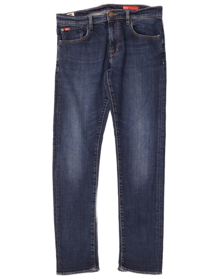 Rifle Mens Slim Jeans W34 L33 Blue Cotton