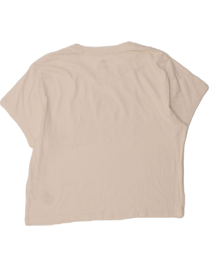 LEVI'S Womens Oversized Graphic T-Shirt Top UK 10 Small White Cotton Vintage Levi's and Second-Hand Levi's from Messina Hembry 