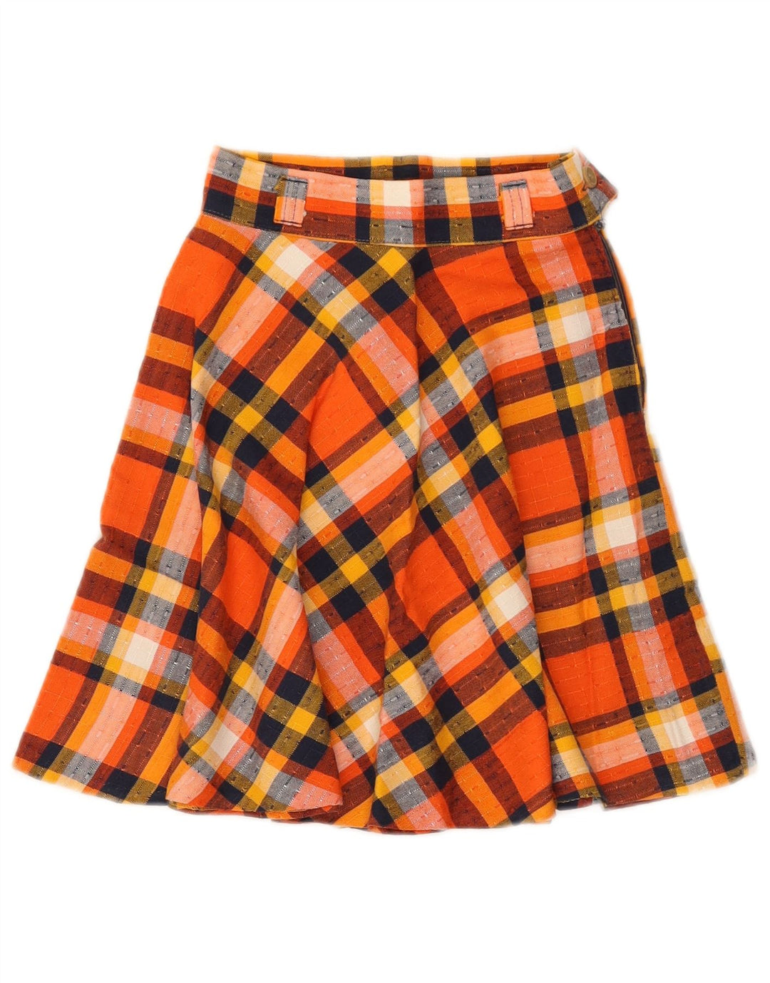 Vintage Womens A-Line Skirt W22 2XS  Orange Plaid