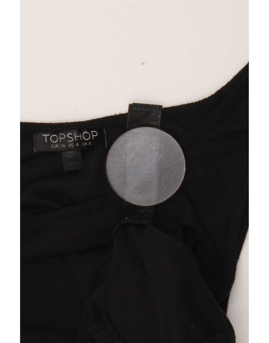 Topshop Womens Vest Top UK 8 Small Black Polyester