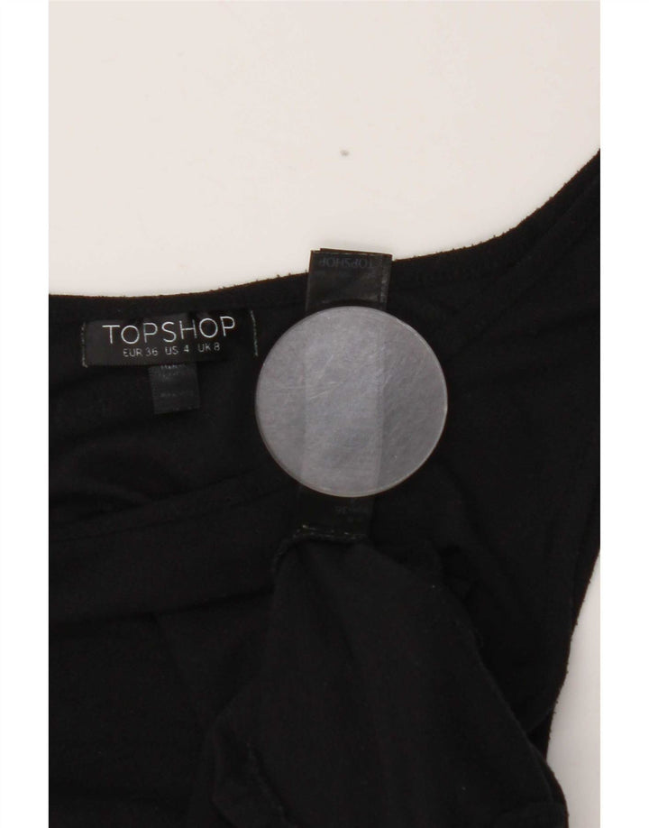 Topshop Womens Vest Top UK 8 Small Black Polyester