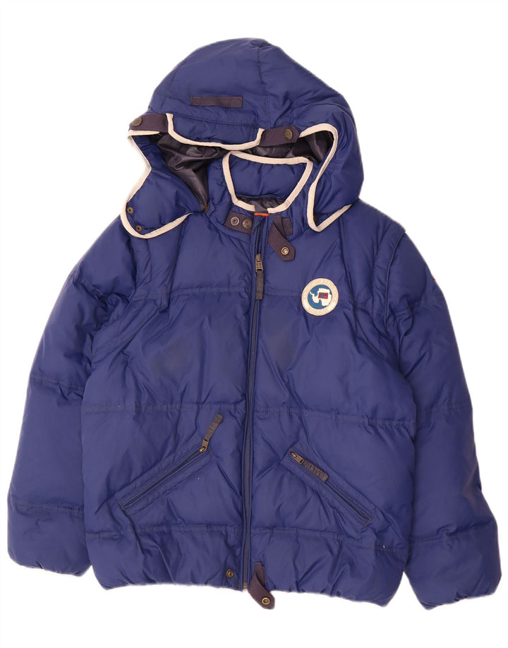 NAPAPIJRI Boys Hooded Padded Jacket 13-14 Years Navy Blue Polyamide