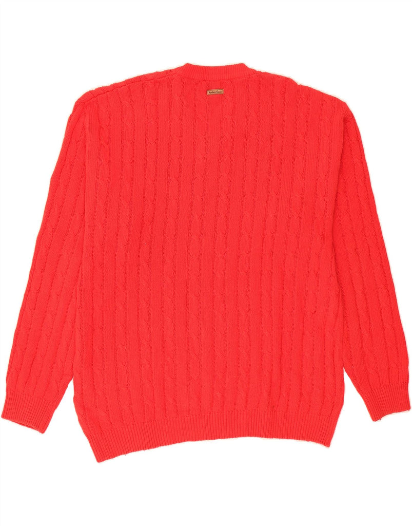 MARLBORO CLASSICS Mens V-Neck Jumper Sweater XL Red Cotton Vintage Marlboro Classics and Second-Hand Marlboro Classics from Messina Hembry 