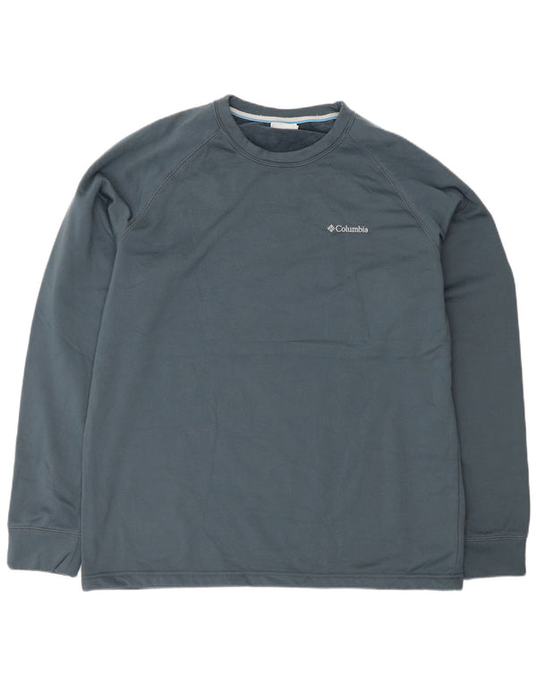 COLUMBIA Mens Sweatshirt Jumper Large Navy Blue Polyester