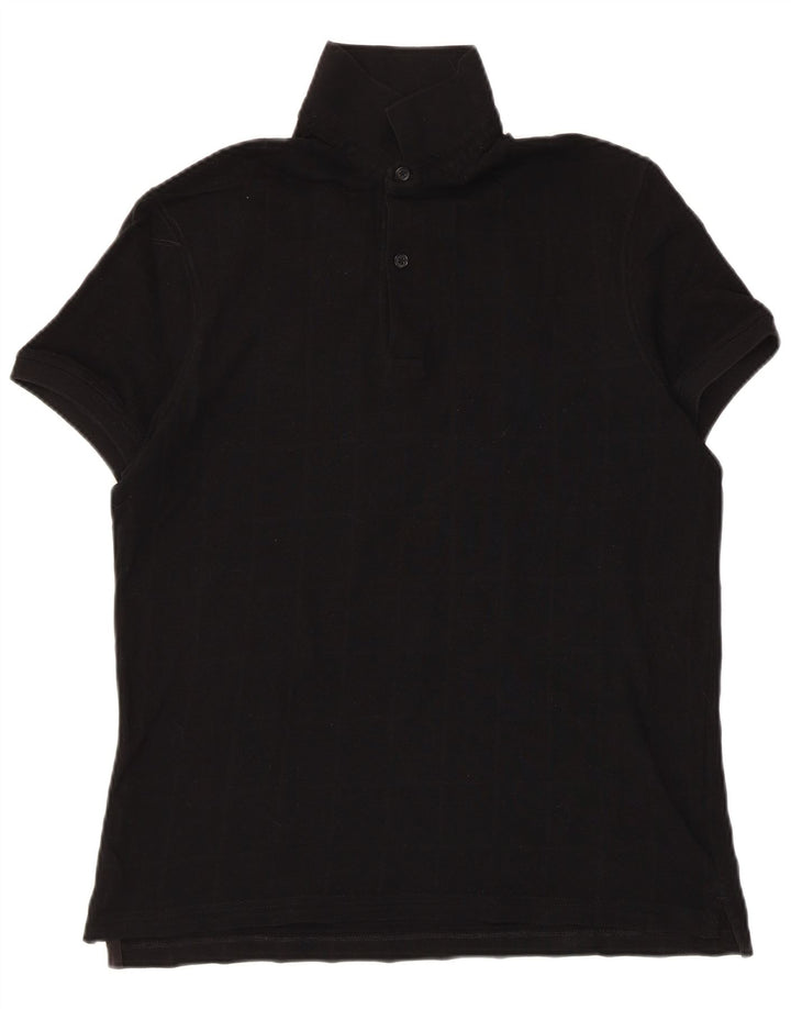 MASSIMO DUTTI Mens Polo Shirt Medium Black