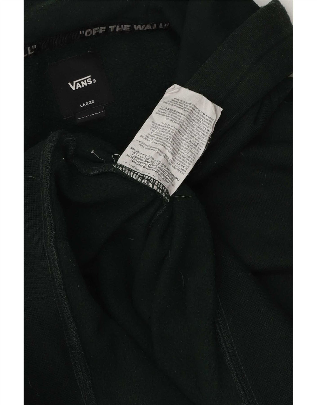 Vans Mens Hoodie Jumper Large Green Cotton