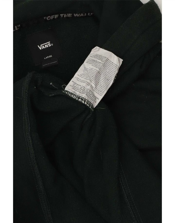 Vans Mens Hoodie Jumper Large Green Cotton