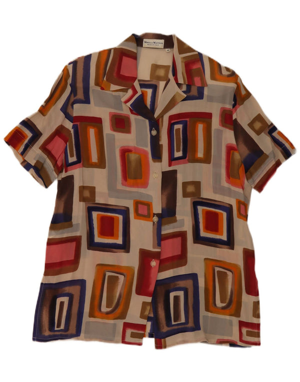 Mirella Matteini Womens Shirt Blouse IT 46 Large Multicoloured Geometric