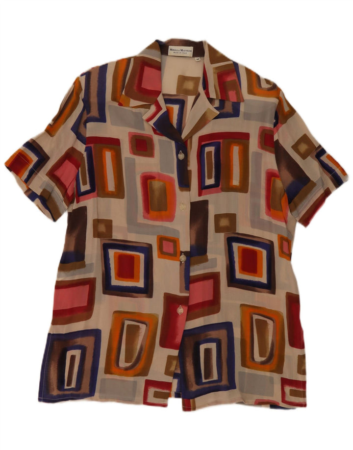 Mirella Matteini Womens Shirt Blouse IT 46 Large Multicoloured Geometric