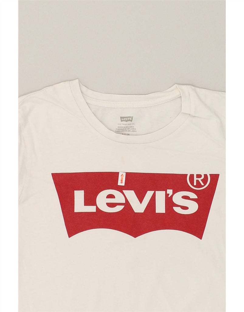 LEVI'S Womens Graphic T-Shirt Top UK 10 Small White | Vintage Levi's | Thrift | Second-Hand Levi's | Used Clothing | Messina Hembry 