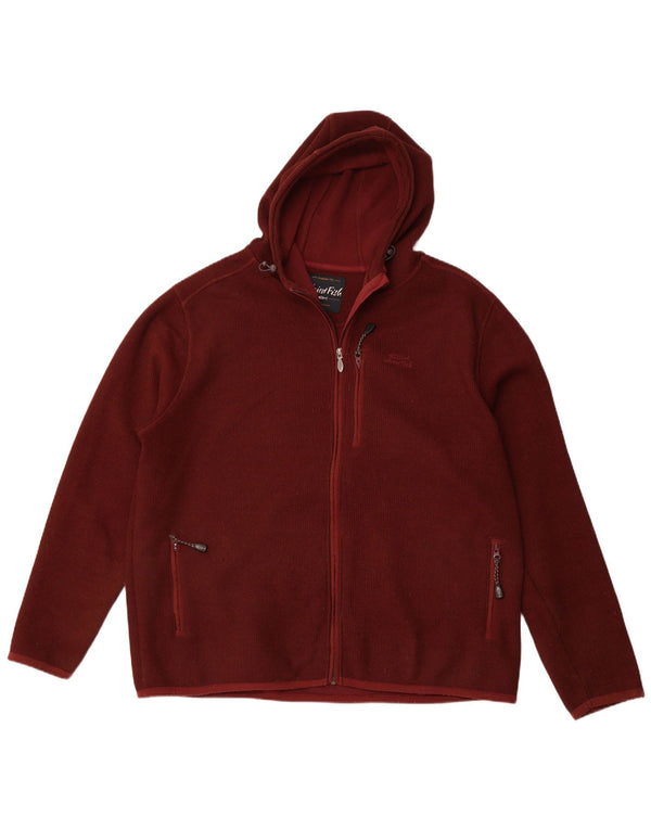 WEIRD FISH Mens Zip Hoodie Sweater 3XL Maroon Polyester