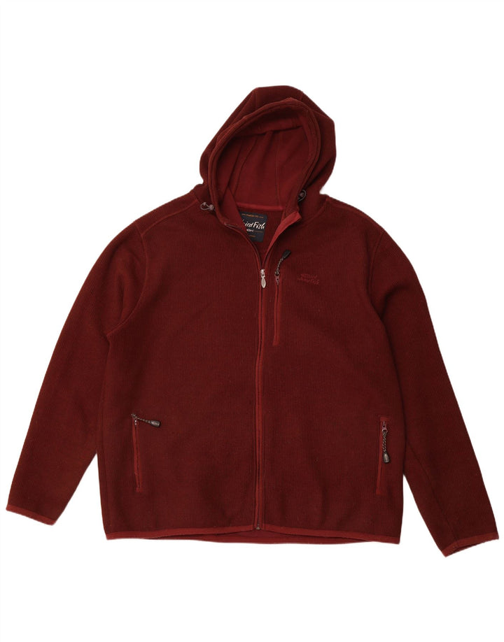 WEIRD FISH Mens Zip Hoodie Sweater 3XL Maroon Polyester