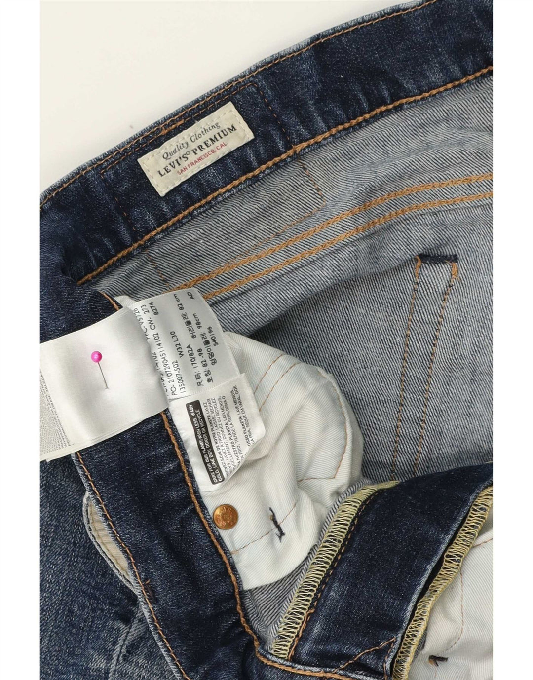 Levi's Mens Slim Jeans W32 L30 Blue Cotton