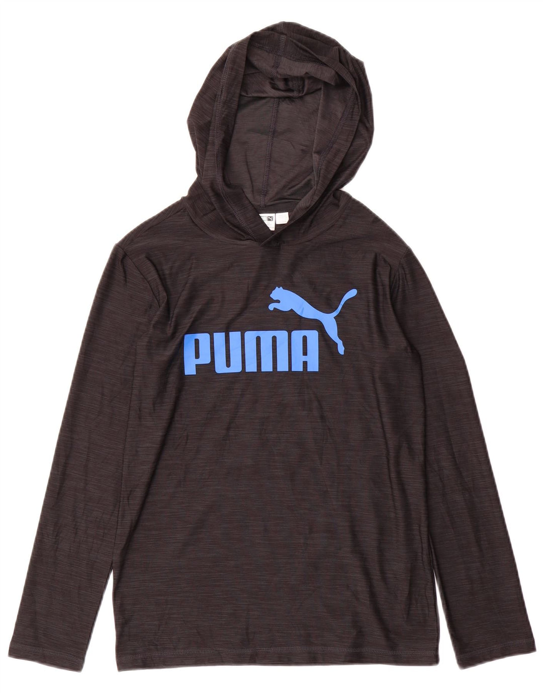 Puma Boys Hooded Graphic Top Long Sleeve 10-11 Years Medium Grey Flecked
