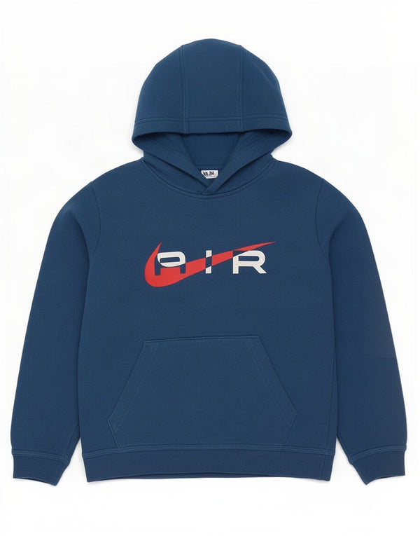 Nike Boys Graphic Hoodie Jumper 10-11 Years Medium Blue Cotton