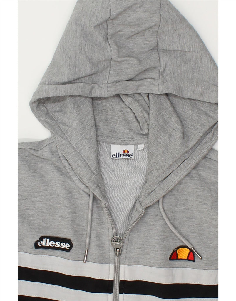ELLESSE Mens Zip Hoodie Sweater Small Grey Colourblock Cotton Vintage Ellesse and Second-Hand Ellesse from Messina Hembry 