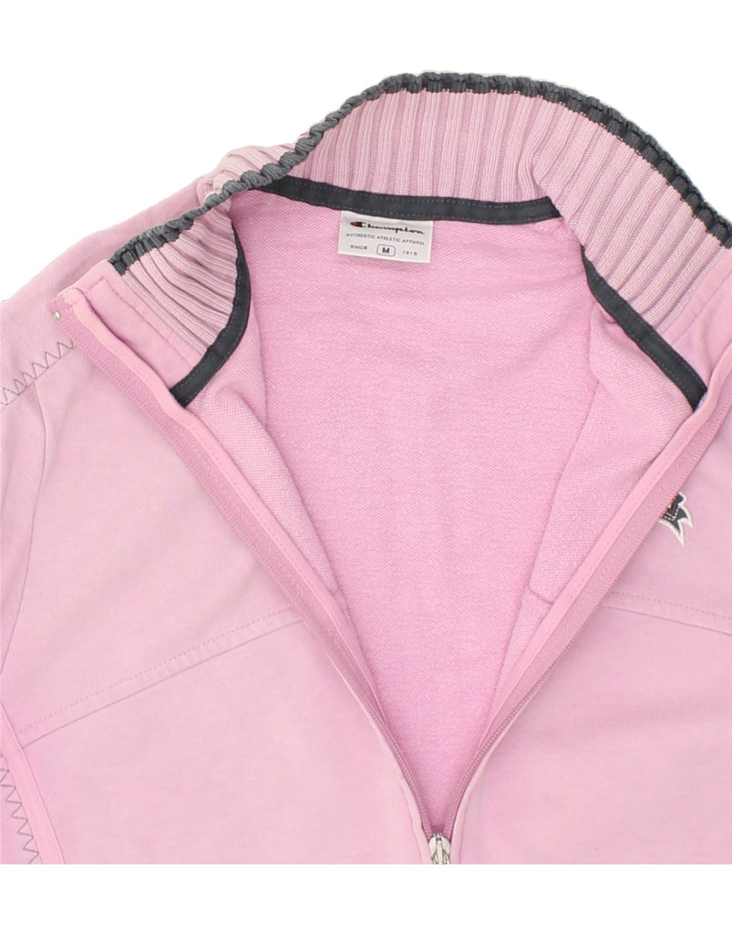 CHAMPION Womens Tracksuit Top Jacket UK 14 Medium Pink | Vintage Champion | Thrift | Second-Hand Champion | Used Clothing | Messina Hembry 