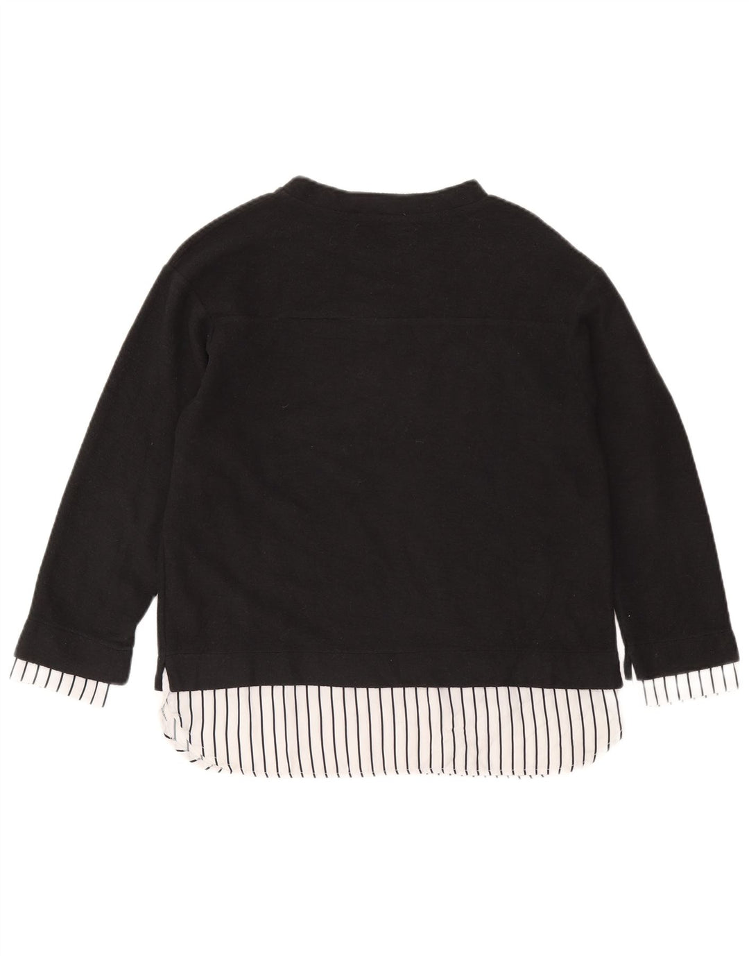 Zara Womens Oversized Graphic Top Long Sleeve UK 10 Small Grey Polyester