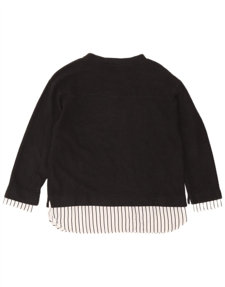 Zara Womens Oversized Graphic Top Long Sleeve UK 10 Small Grey Polyester