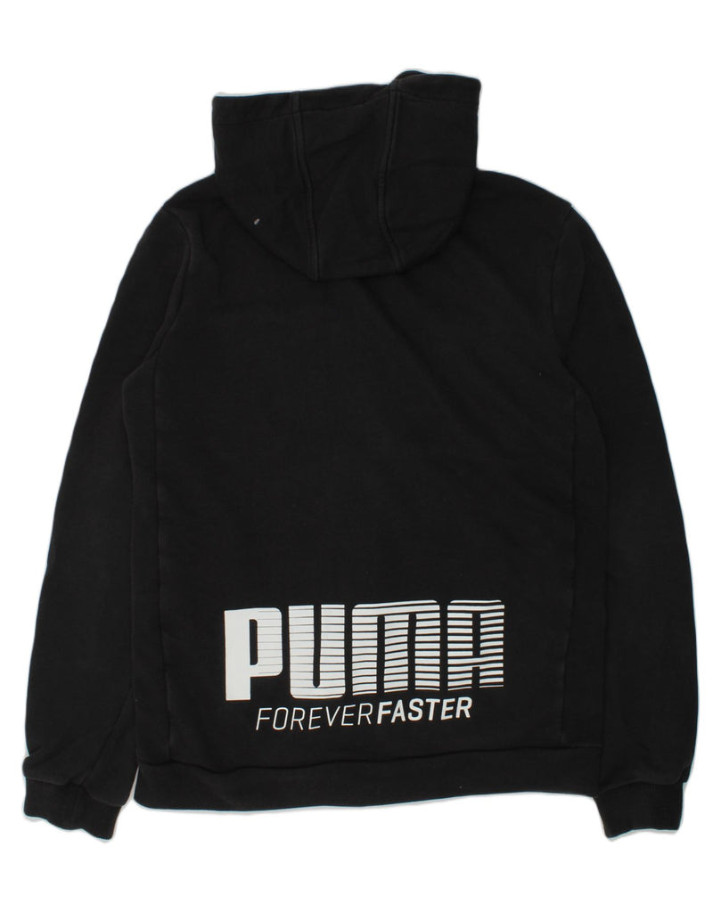 PUMA Boys Graphic Zip Hoodie Sweater 13-14 Years Black Cotton | Vintage Puma | Thrift | Second-Hand Puma | Used Clothing | Messina Hembry 