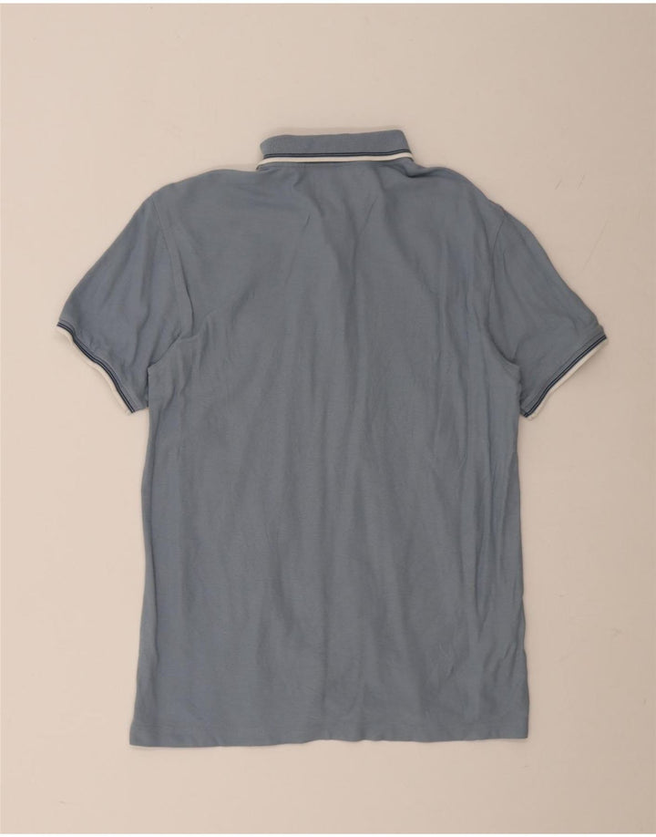 PENGUIN Mens Polo Shirt Medium Blue Cotton