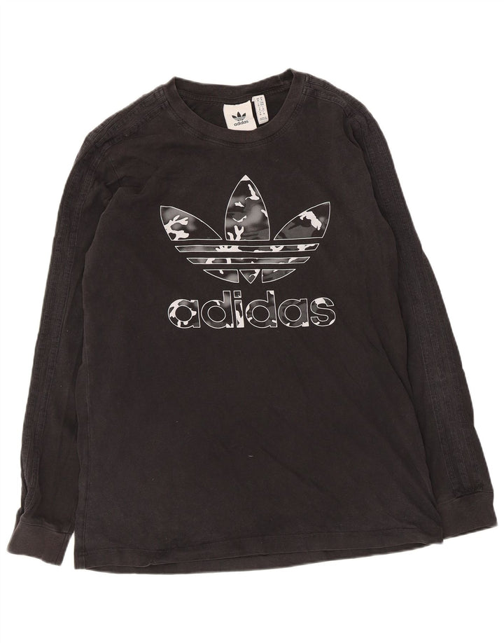 Adidas Mens Graphic Top Long Sleeve Medium Black Cotton