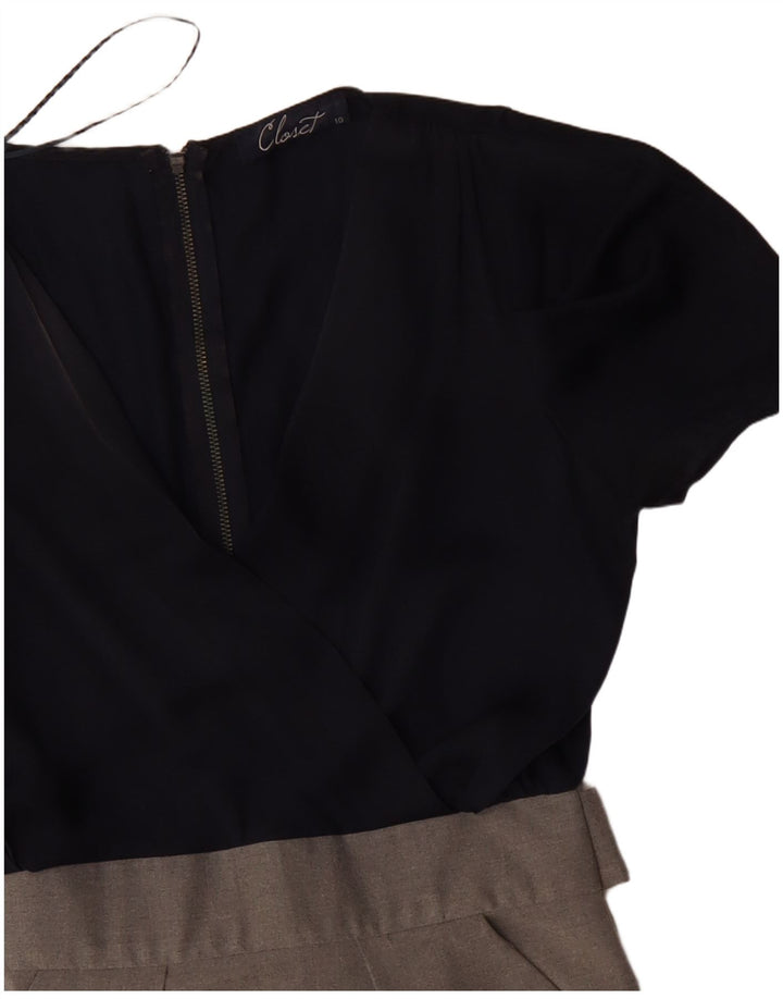 CLOSET Womens Wrap Dress UK 10 Small  Navy Blue Colourblock Polyester