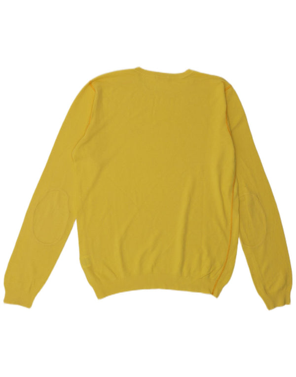 Sun68 Mens Crew Neck Jumper Sweater XL Yellow Cotton
