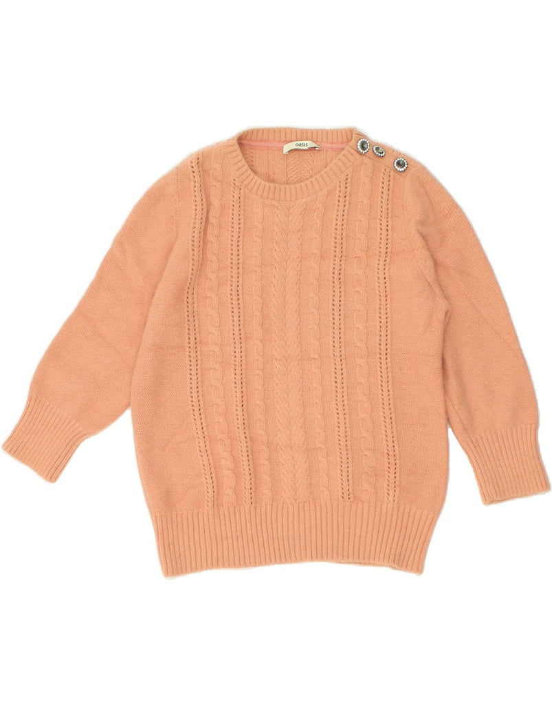 OASIS Girls Boat Neck Jumper Sweater 11-12 Years Large Orange Polyamide | Vintage Oasis | Thrift | Second-Hand Oasis | Used Clothing | Messina Hembry 