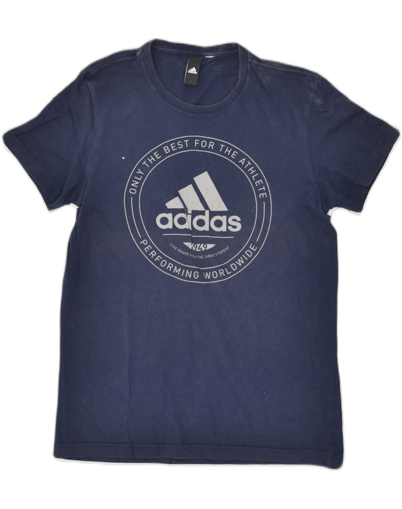 ADIDAS Mens Graphic T-Shirt Top Small Blue Cotton | Vintage Adidas | Thrift | Second-Hand Adidas | Used Clothing | Messina Hembry 