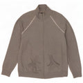 Marks & Spencer Womens Tracksuit Top Jacket UK 16 Large Grey Cotton