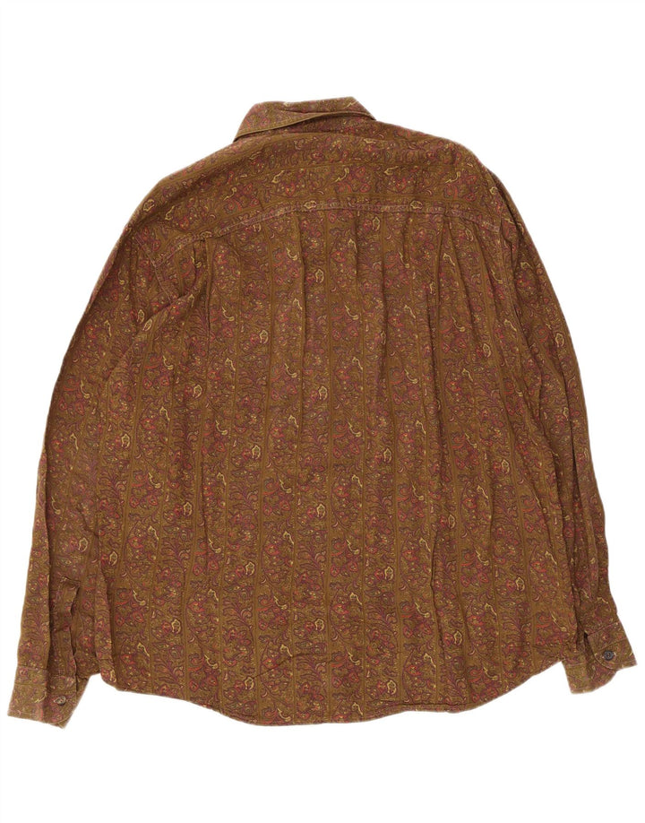 Azzurra Mens Shirt Large Khaki Paisley Viscose