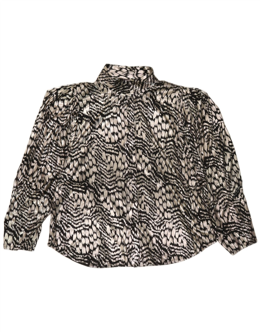 Yessica Womens Shirt Blouse EU 44 XL Silver Animal Print Polyester