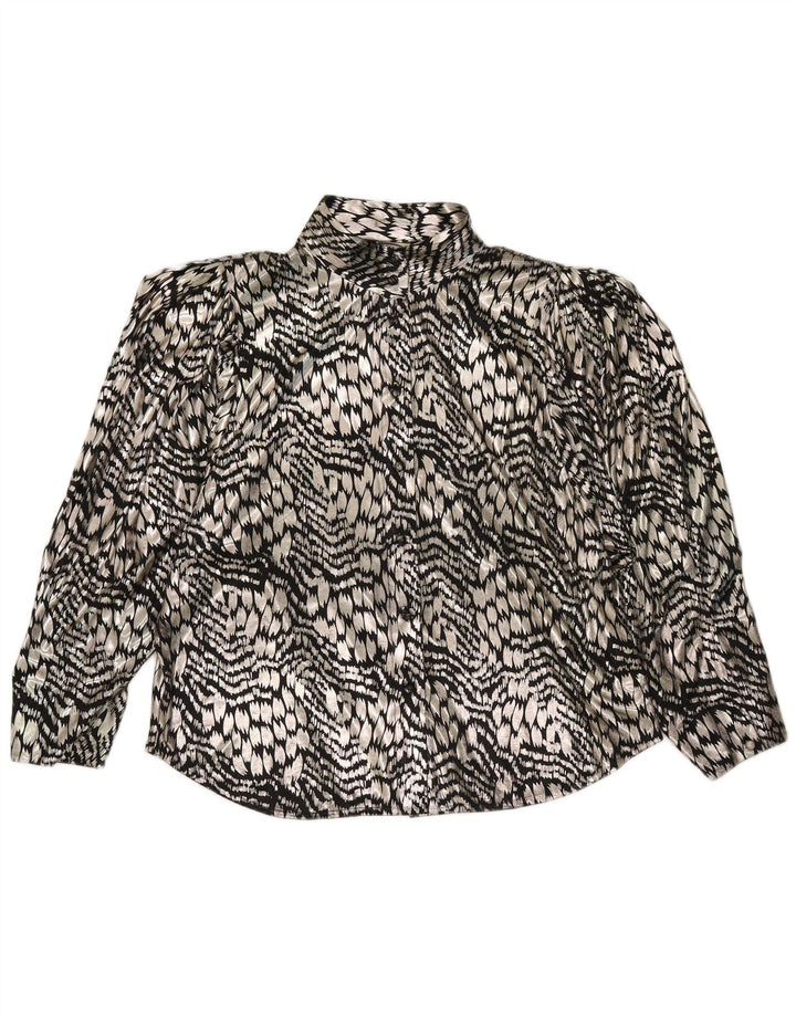 Yessica Womens Shirt Blouse EU 44 XL Silver Animal Print Polyester