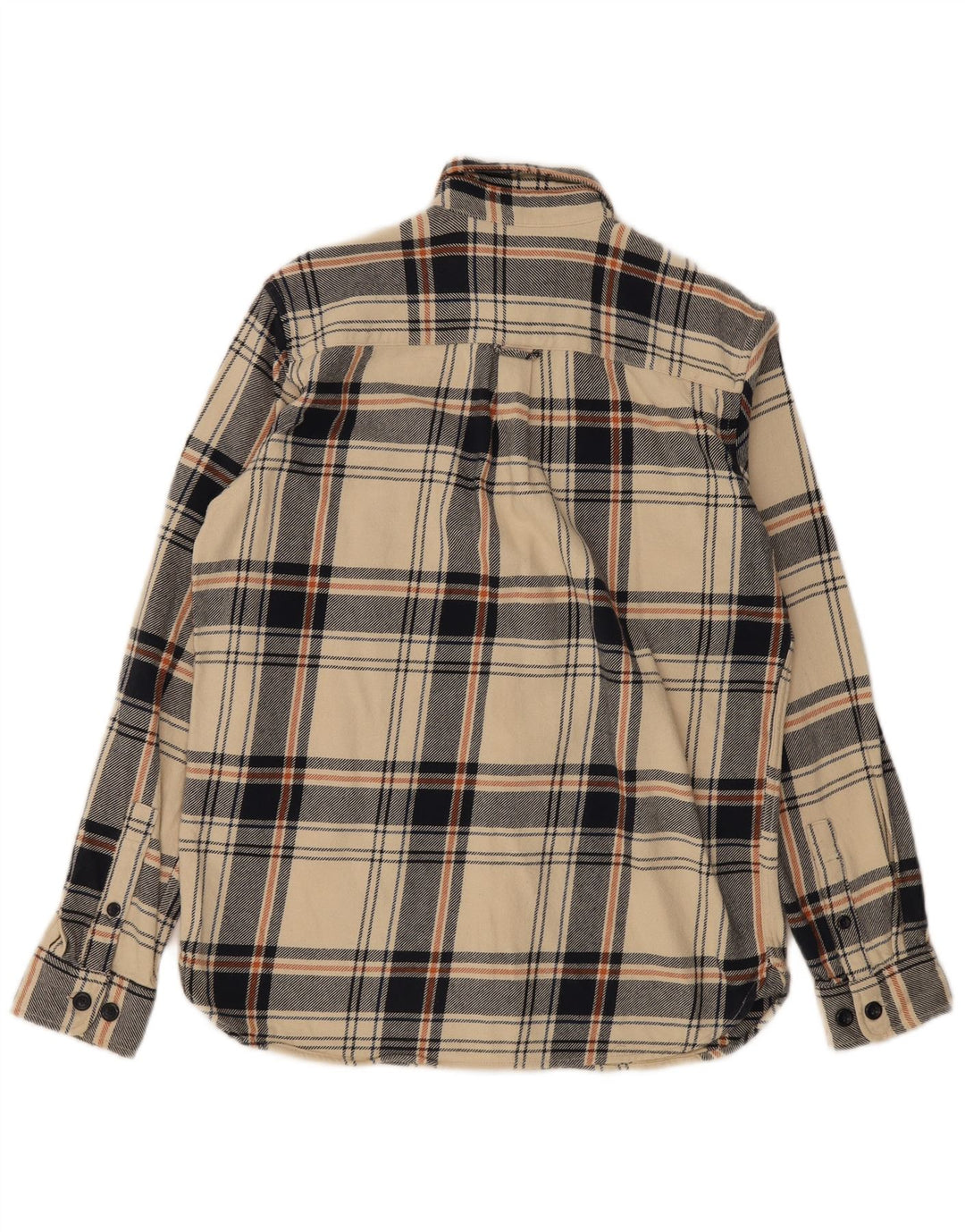 Jack & Jones Mens Regular Fit Flannel Shirt Small Beige Check Cotton