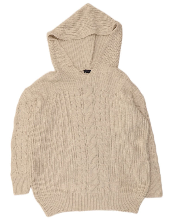 Marks & Spencer Womens Hooded Oversized Jumper Sweater UK 10 Small White