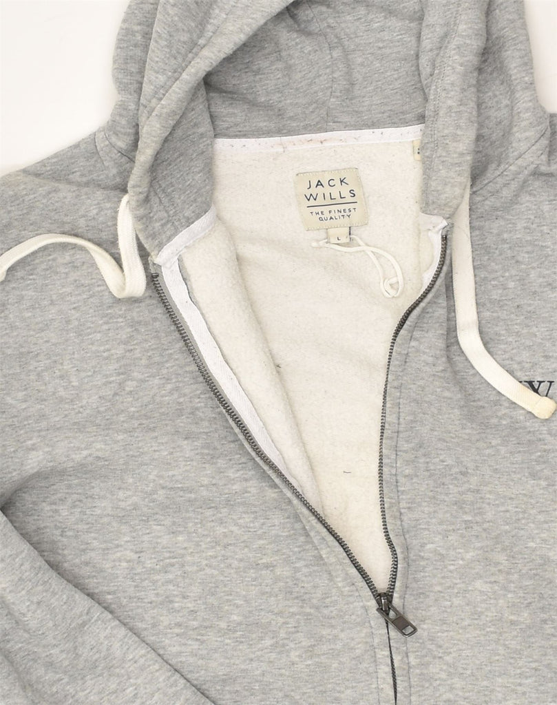 JACK WILLS Mens Zip Hoodie Sweater Large Grey Cotton | Vintage Jack Wills | Thrift | Second-Hand Jack Wills | Used Clothing | Messina Hembry 