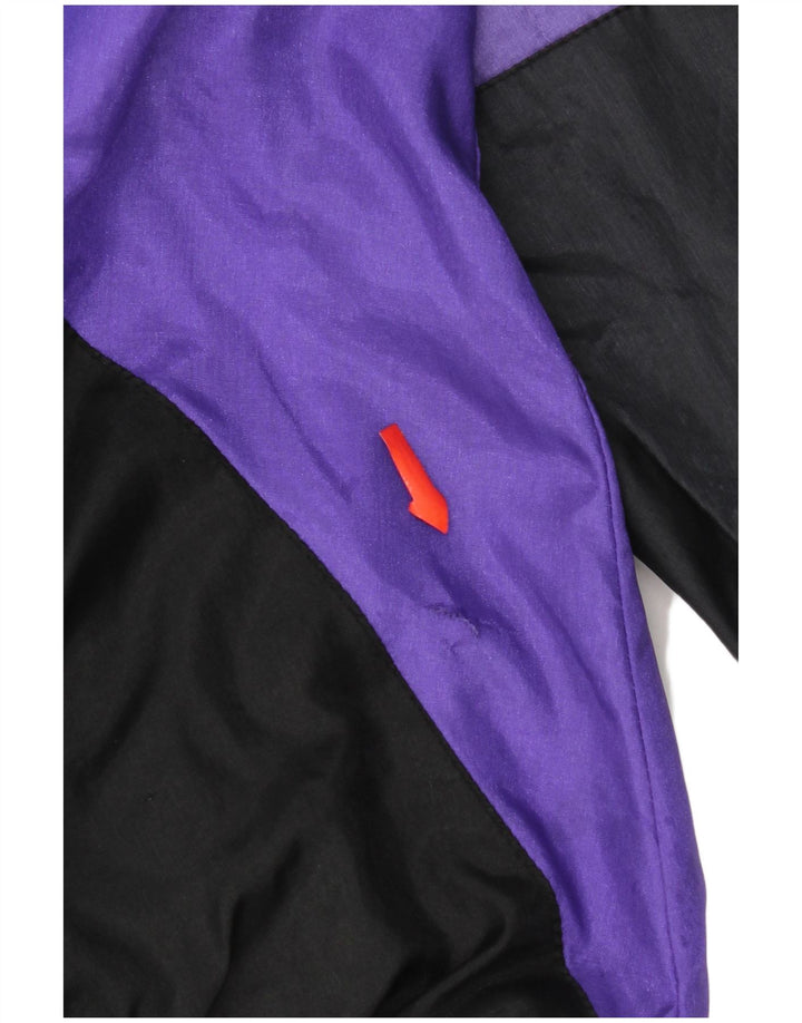 Vintage Mens Tracksuit Top Jacket Large Purple Colourblock Nylon