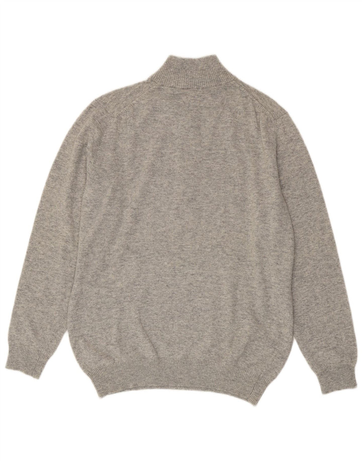 MARLBORO CLASSICS Mens Zip Neck Jumper Sweater 2XL Grey Wool