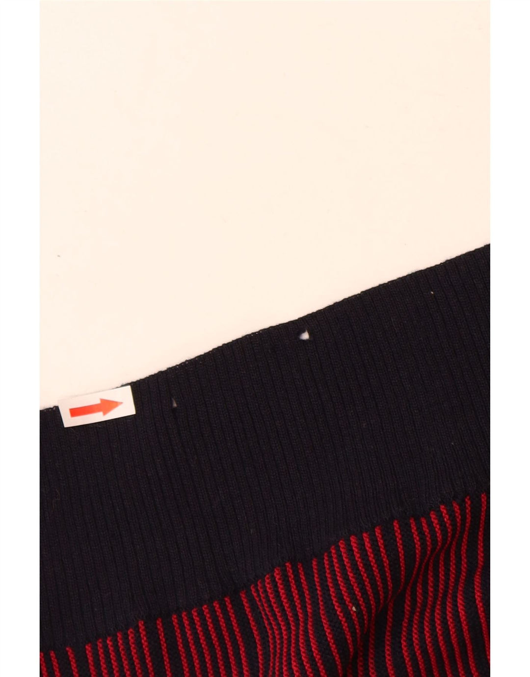 Vintage Mens V-Neck Jumper Sweater IT 52 Large Red Striped