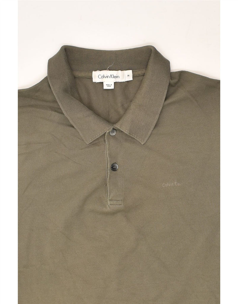CALVIN KLEIN Mens Polo Shirt Medium Khaki Cotton | Vintage Calvin Klein | Thrift | Second-Hand Calvin Klein | Used Clothing | Messina Hembry 