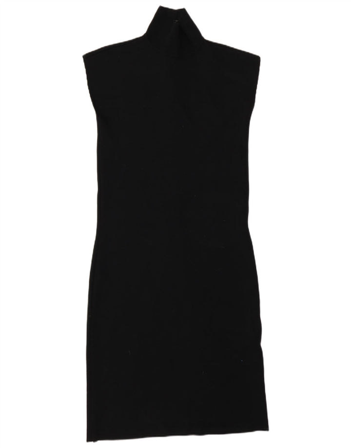 Intrend Womens Sleeveless Jumper Dress UK 10 Small Black Wool