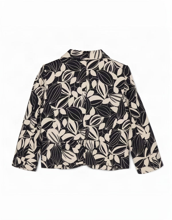 Marks & Spencer Womens 3/4 Sleeve Blazer Jacket UK 14 Medium White Floral