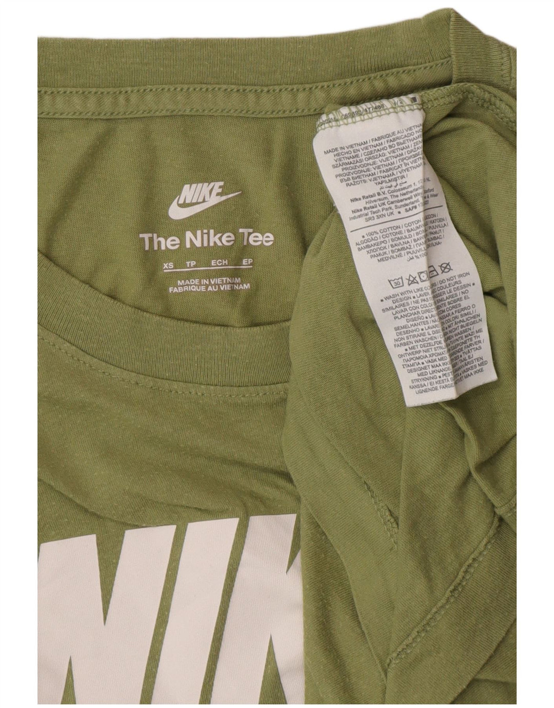 NIKE Mens Graphic T-Shirt Top XS Green Cotton