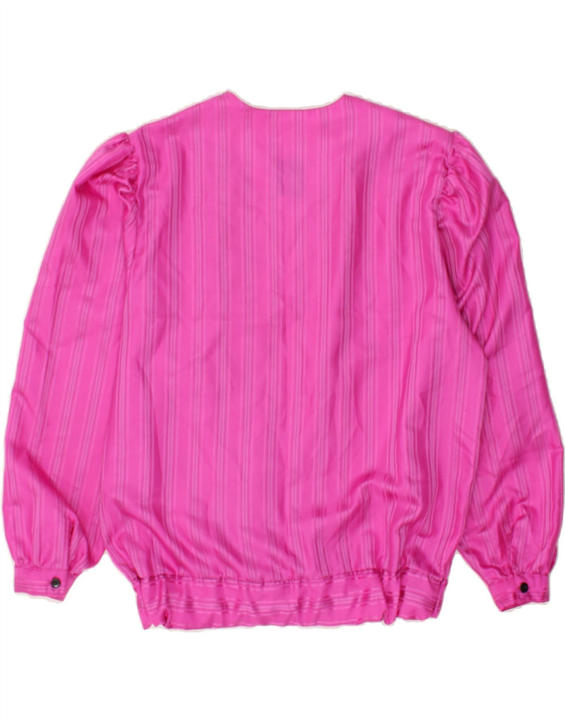 CANDA Womens Long Sleeve Blouse Top IT 42 Medium Pink Striped Polyester | Vintage Canda | Thrift | Second-Hand Canda | Used Clothing | Messina Hembry 