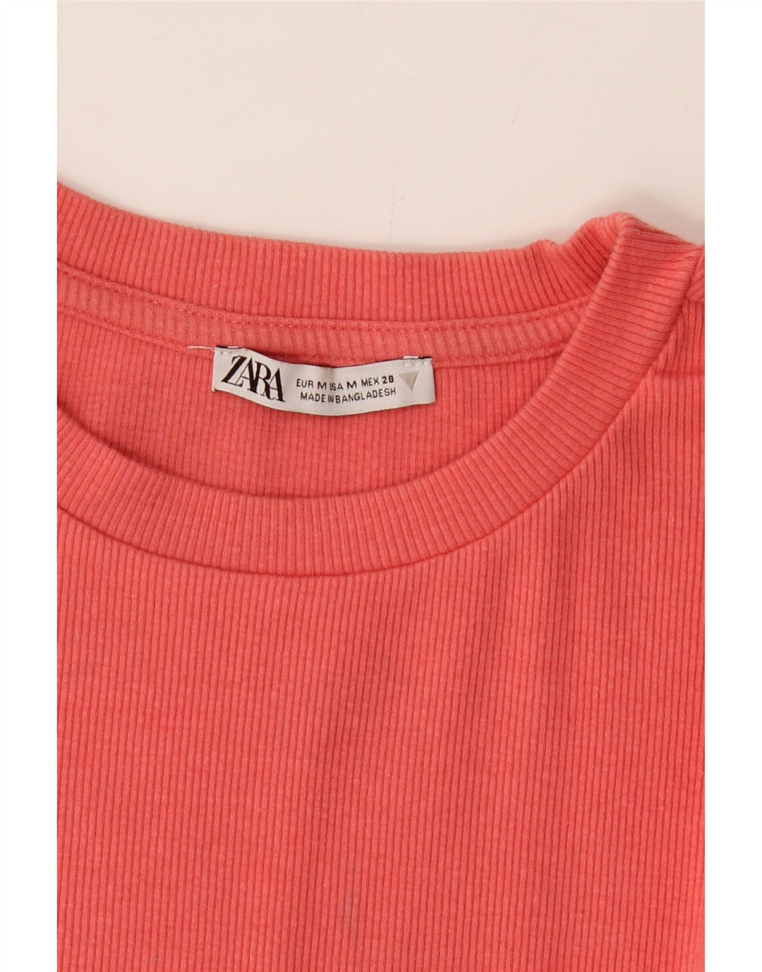 ZARA Womens Crop Blouse Top UK 12 Medium Pink Cotton Vintage Zara and Second-Hand Zara from Messina Hembry 