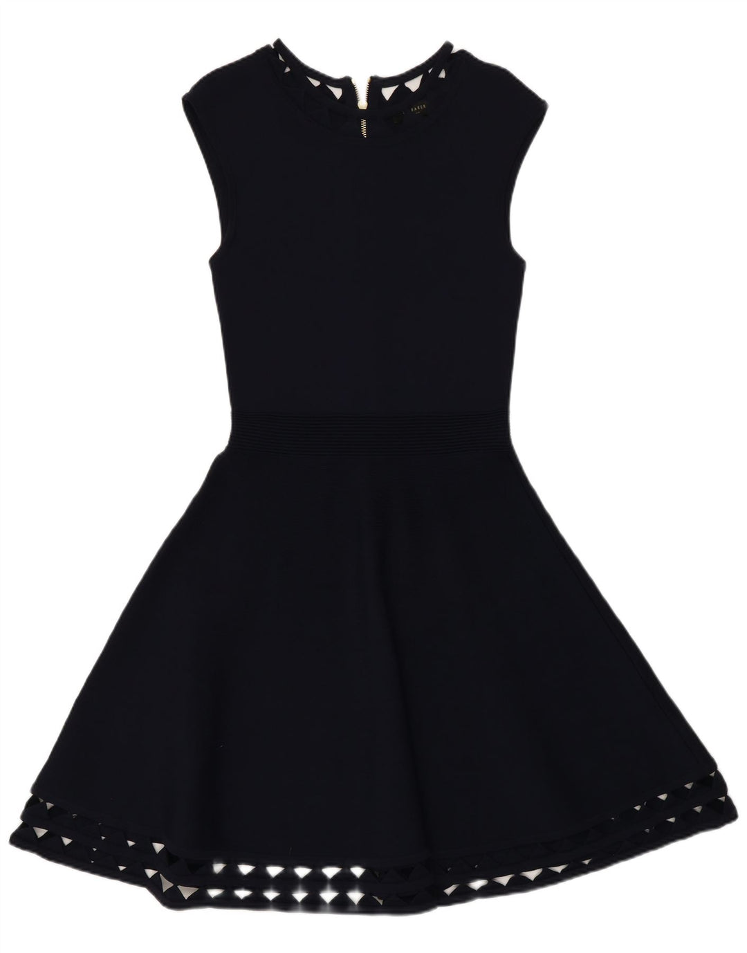 Ted Baker Womens Slim Fit A-Line Dress Size 2 Small Navy Blue Viscose